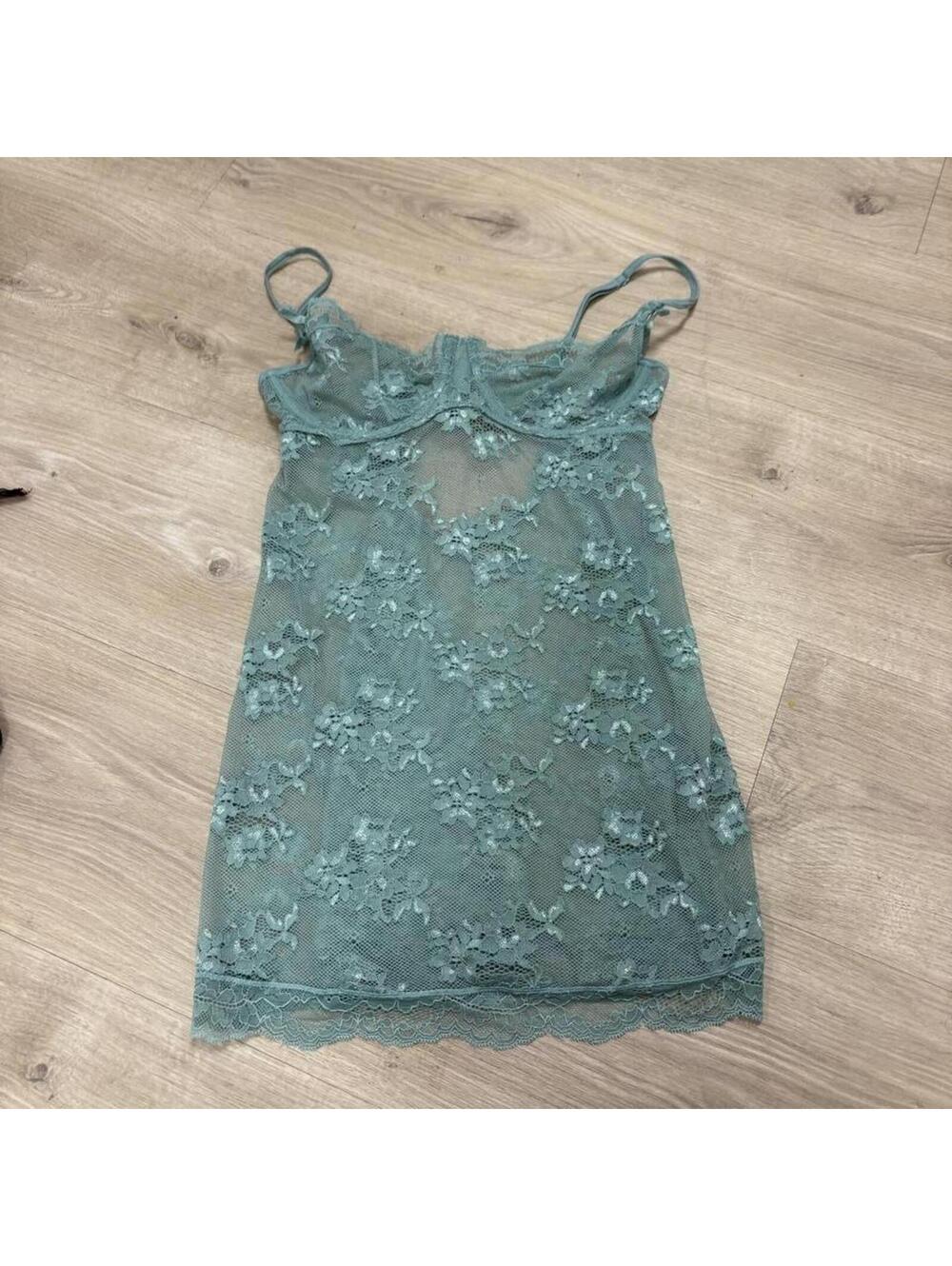 Victoria's Secret green lace babydoll dress